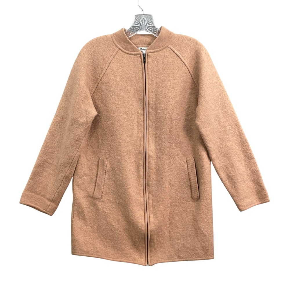 Madewell Jacket Womens Medium Tan Merino Wool Longline Coat Corpcore Travel Work